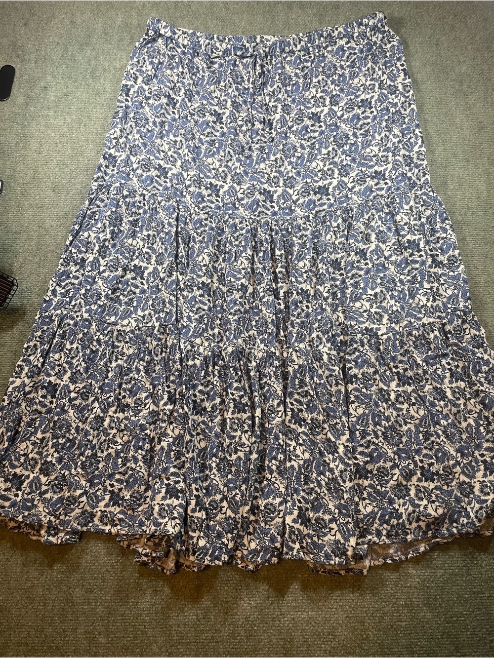 Maurices Blue and White Floral Maxi Skirt